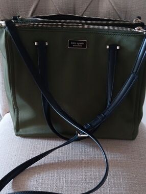 kate spade Olive Tote with Black Straps